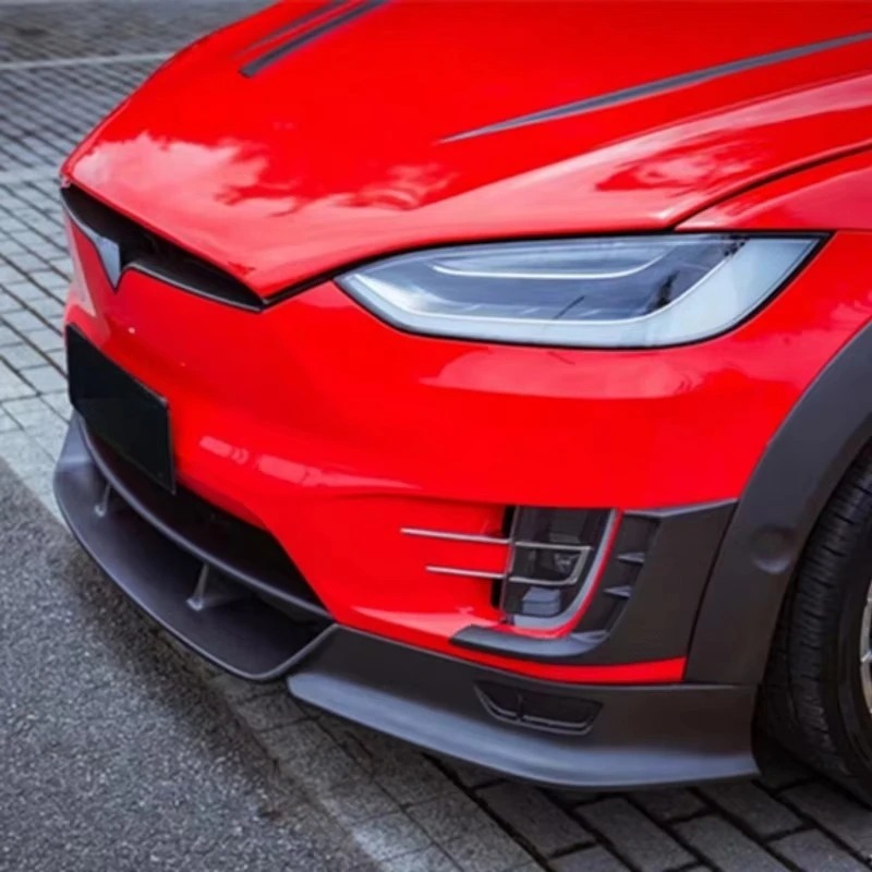 Upgraded Carbon Fiber Front Lip for  Model X to Topcar Style Wide Body Kit